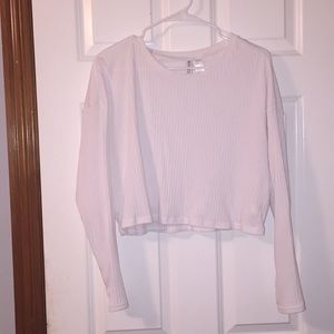 White long sleeve crop top